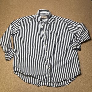 We The Free Freddie Striped Shirt In Gray Size XS Oversized Boho B3